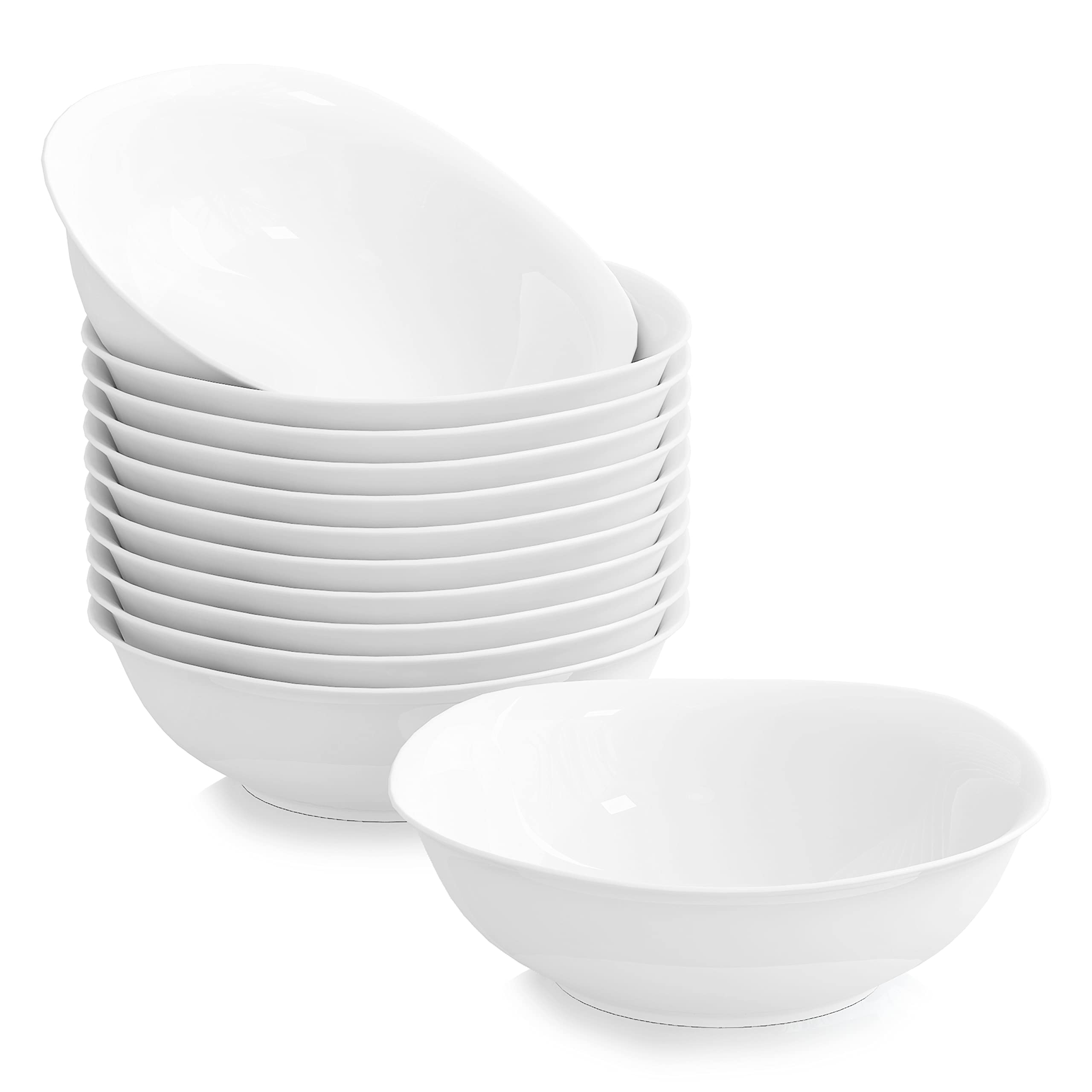 MALACASA, Série Elisa, 12pcs Bols à Céréales Porcelaine, Bols à Soupe Tapas Sauces Saladier Vaisselle