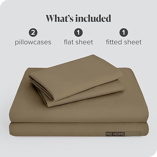 Miniatura 15 de Juego de sábanas de bolsillo extra profundas (4 piezas) 100% algodón egipcio de 400 hilos, bolsillo profundo de 22 pulgadas, sábana bajera ajustable