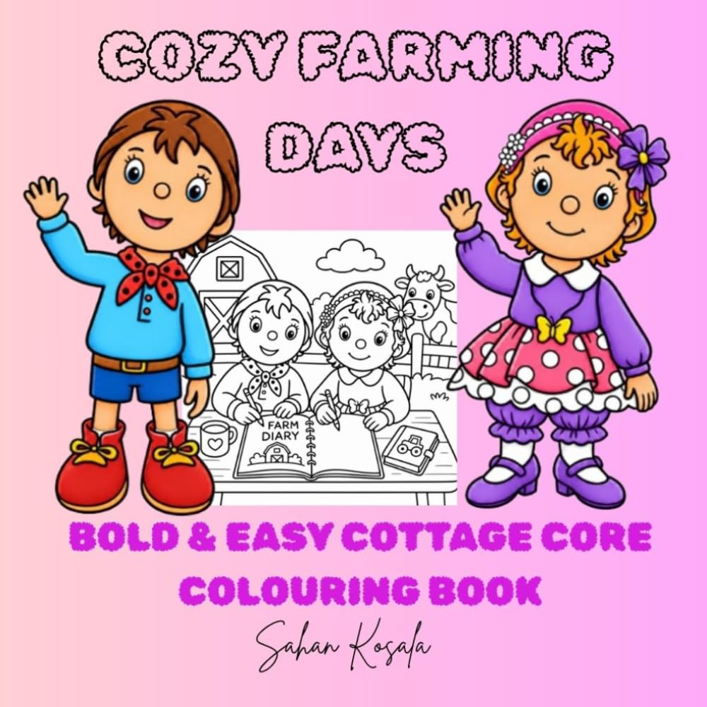 Cozy Farming Days: A Bold & Easy Cottage core Coloring Book