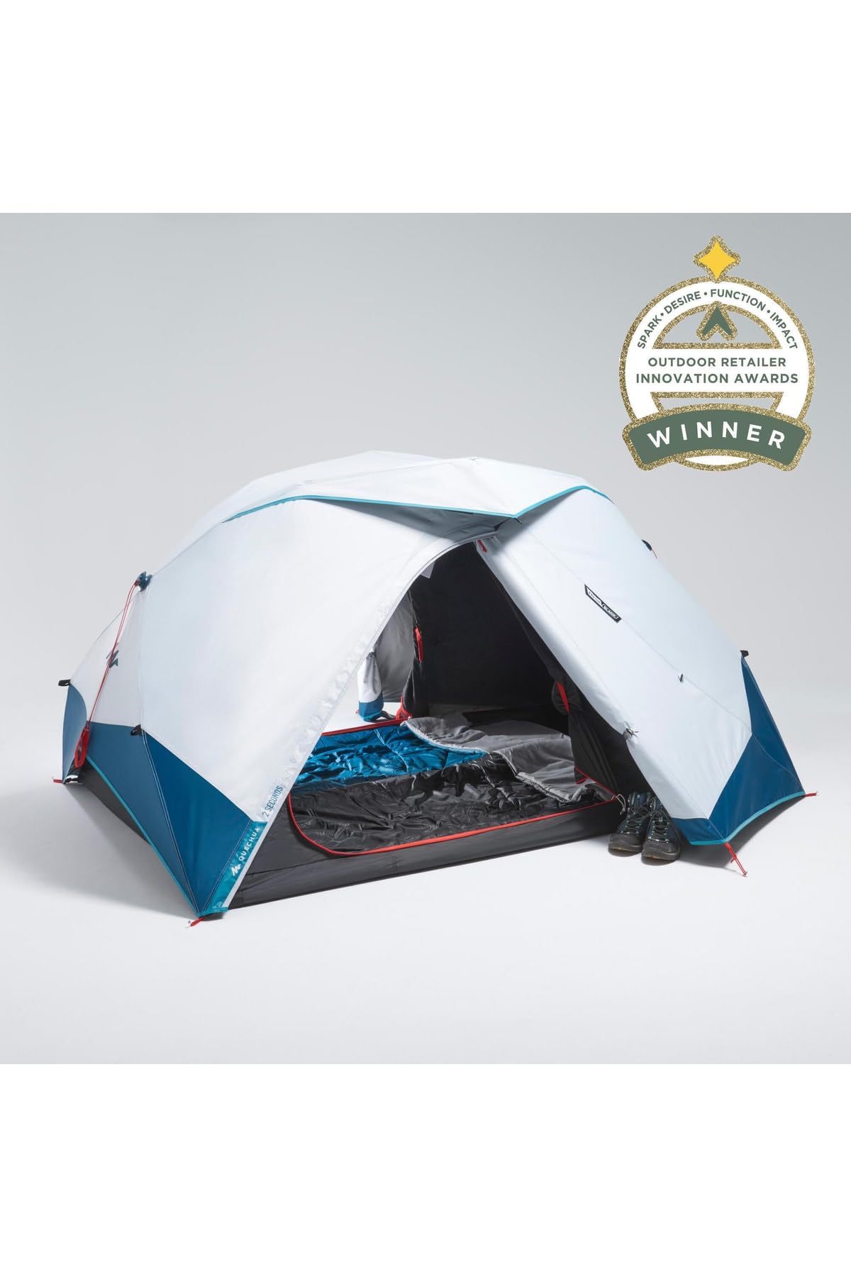 Quechua Tente de Camping - 2 Seconds Easy - 2 Places - Fresh & Black