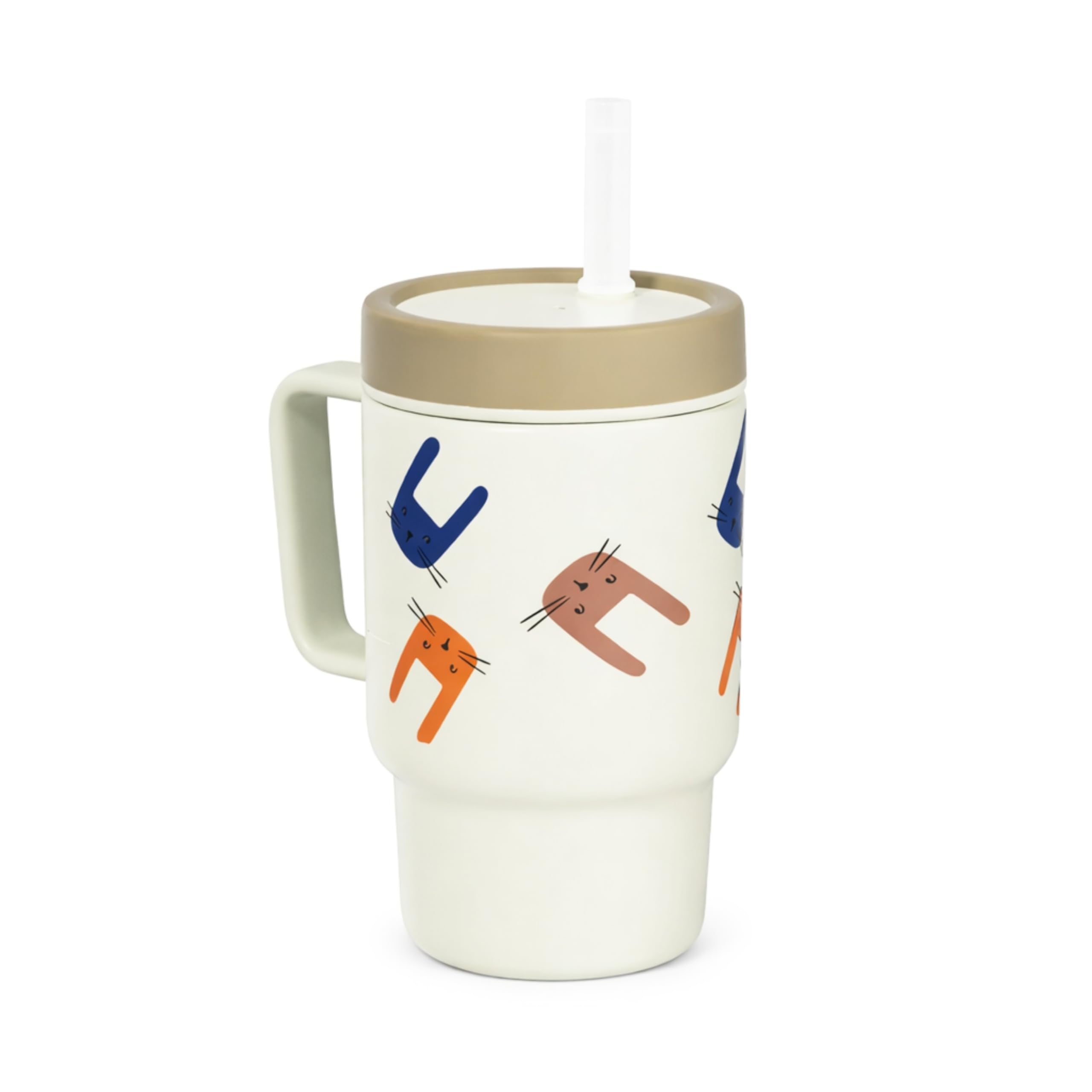 ONE & ONLY Kids Plastic Tumbler 260ml with Straw, Spill Proof Cartoon Printed Cup, BPA Free Food Grade PP, Lightweight Sipper for School, Travel & Daily Use (Cream)-image-41