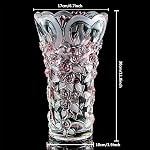 Vase en verre de cristal rose 11.8" Vases modernes pour le salon, chambre, cuisine, table à manger, manteau, mariage,