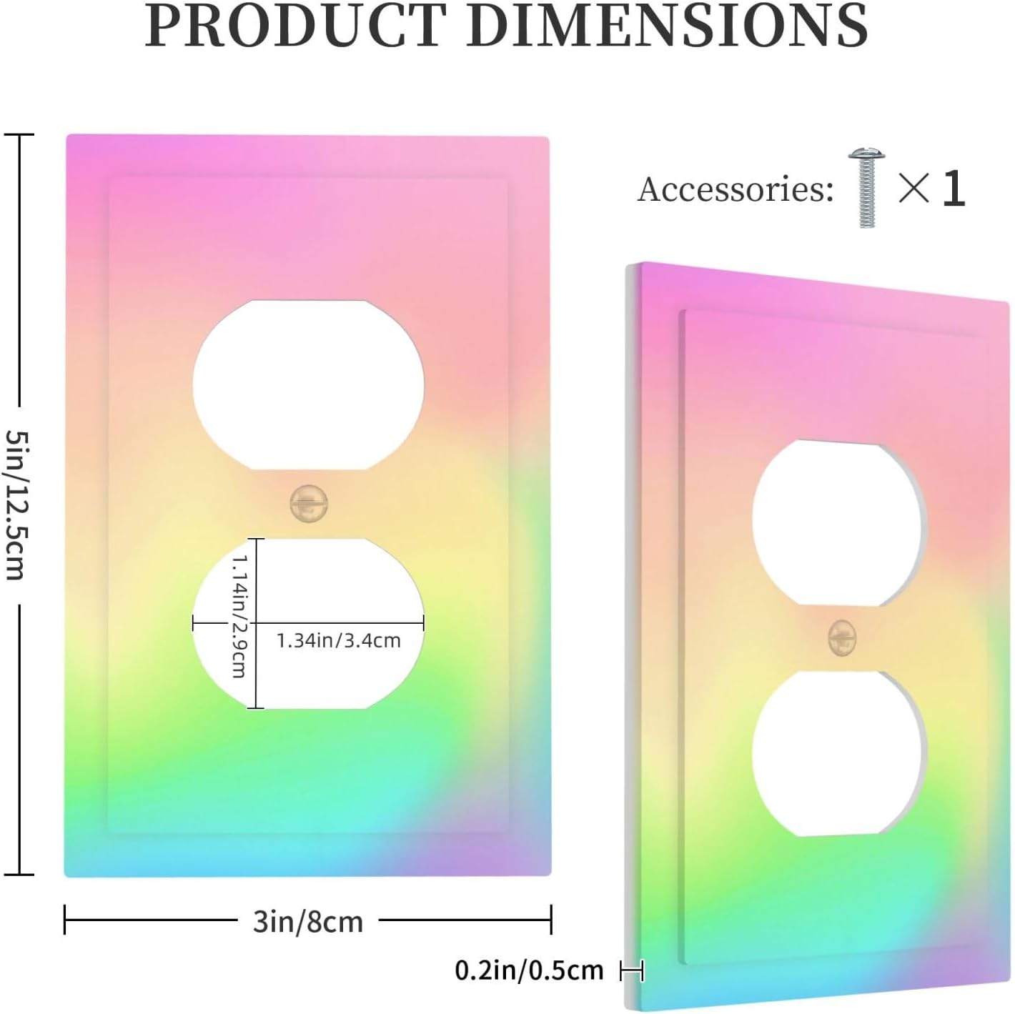 Decorative Outlet Covers Modern Dreamy Pastel Gradien 1 Gang Duplex Light Switch Cover Plate Unique Wall Plates Switch Plate Cover Soft Color Abstract Art with Pink Yellow Green Blend