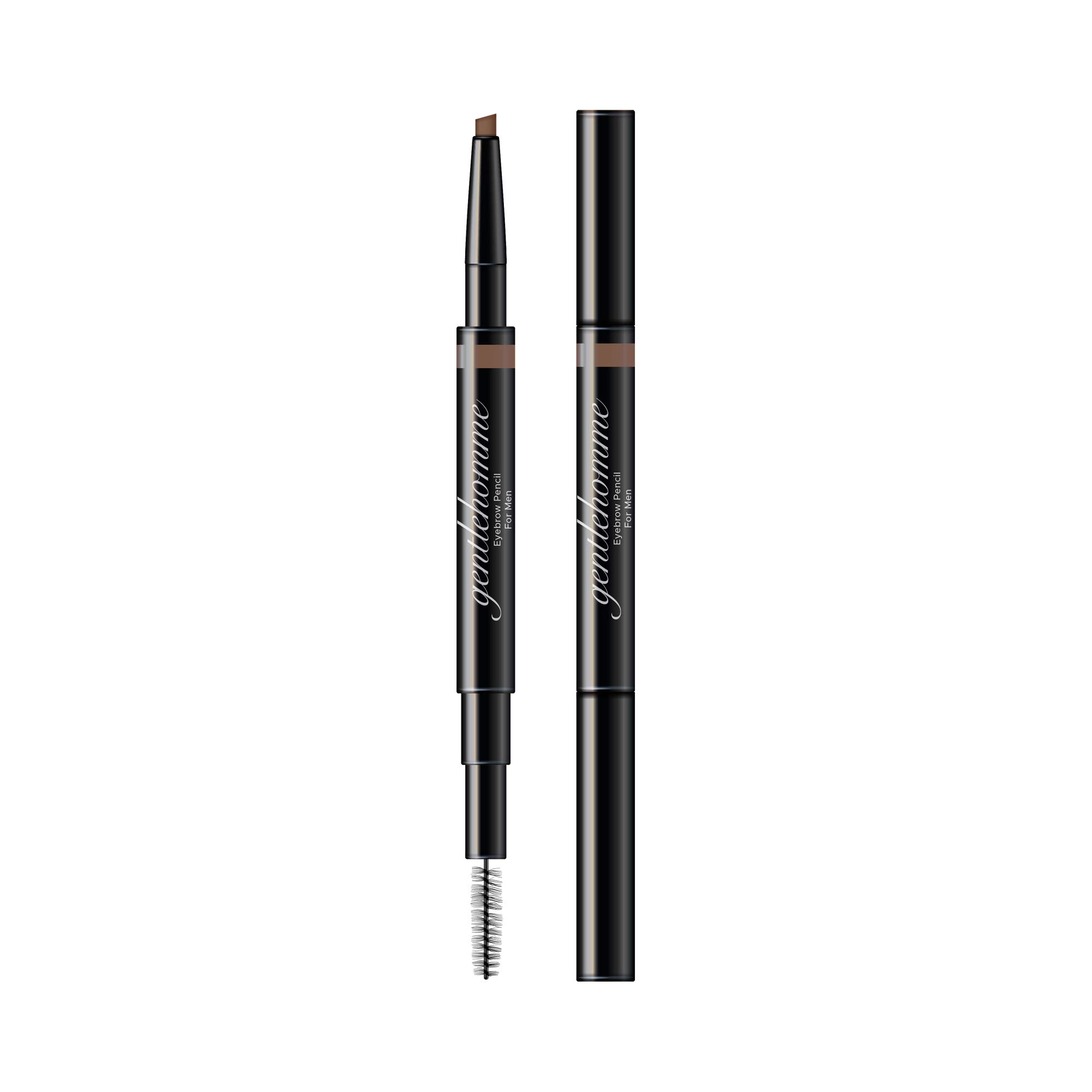 GentlehommeMens Eyebrow Pencil Light Brown, Easily Shape Define Fill Eyebrows or Facial Hair, 2 in 1 brush and ultra-thin pencil, Waterproof Smudge Proof Sweatproof, Durable and Long Lasting