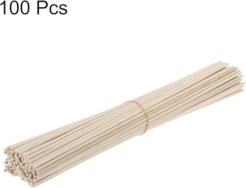 Miniatura 3 de MECCANIXITY Varillas de madera de 19.7 in20 varillas redondas de madera, palo de bambú de 0.12 pulgadas para manualidades, accesorios de cabina de