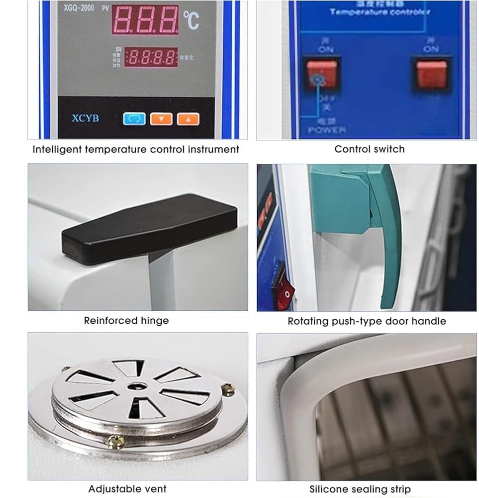 16L Digitaler Zwangsluft-Konvektions-Vakuum-Trockenofen mit einstellbarer Lüftergeschwindigkeit, Laborthermostat-Inkubator für industrielle und landwirtschaftliche Produktion, 16 l