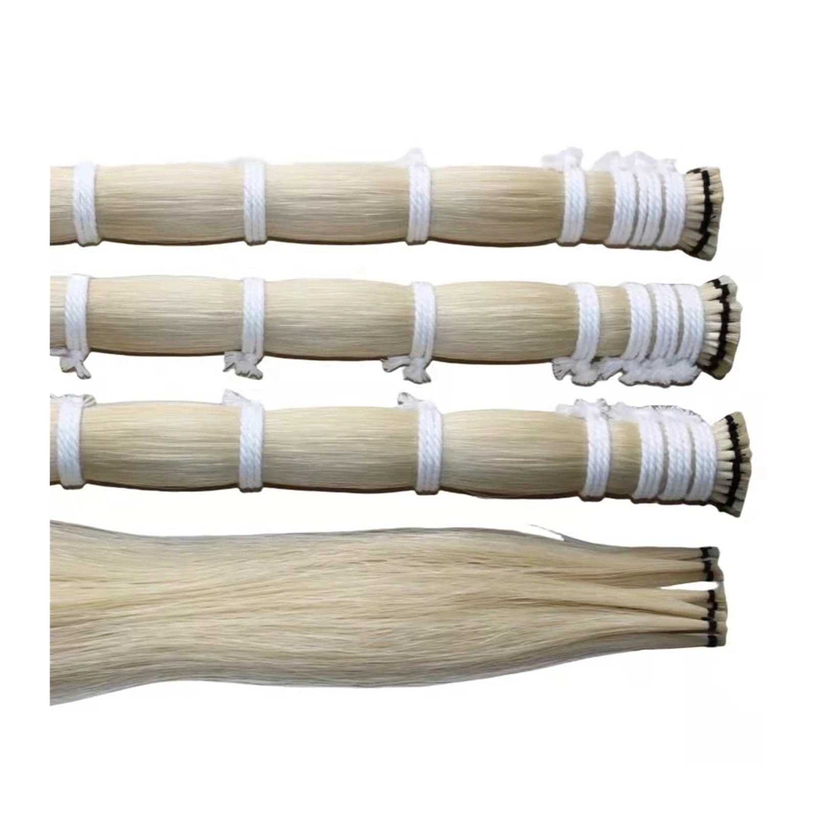 30 madejas de violín, cola de caballo de Mongolia, color blanco Natural, piezas y accesorios for violín y violonchelo