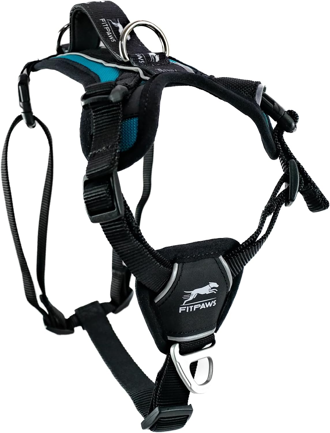 FitPAWS Made to Move No-Pull Harness | Adjustable Fit | Ideal for Dog Training, Rehabilitation, & Obedience | for Dogs 10-225 lbs. (Teal, Small)
