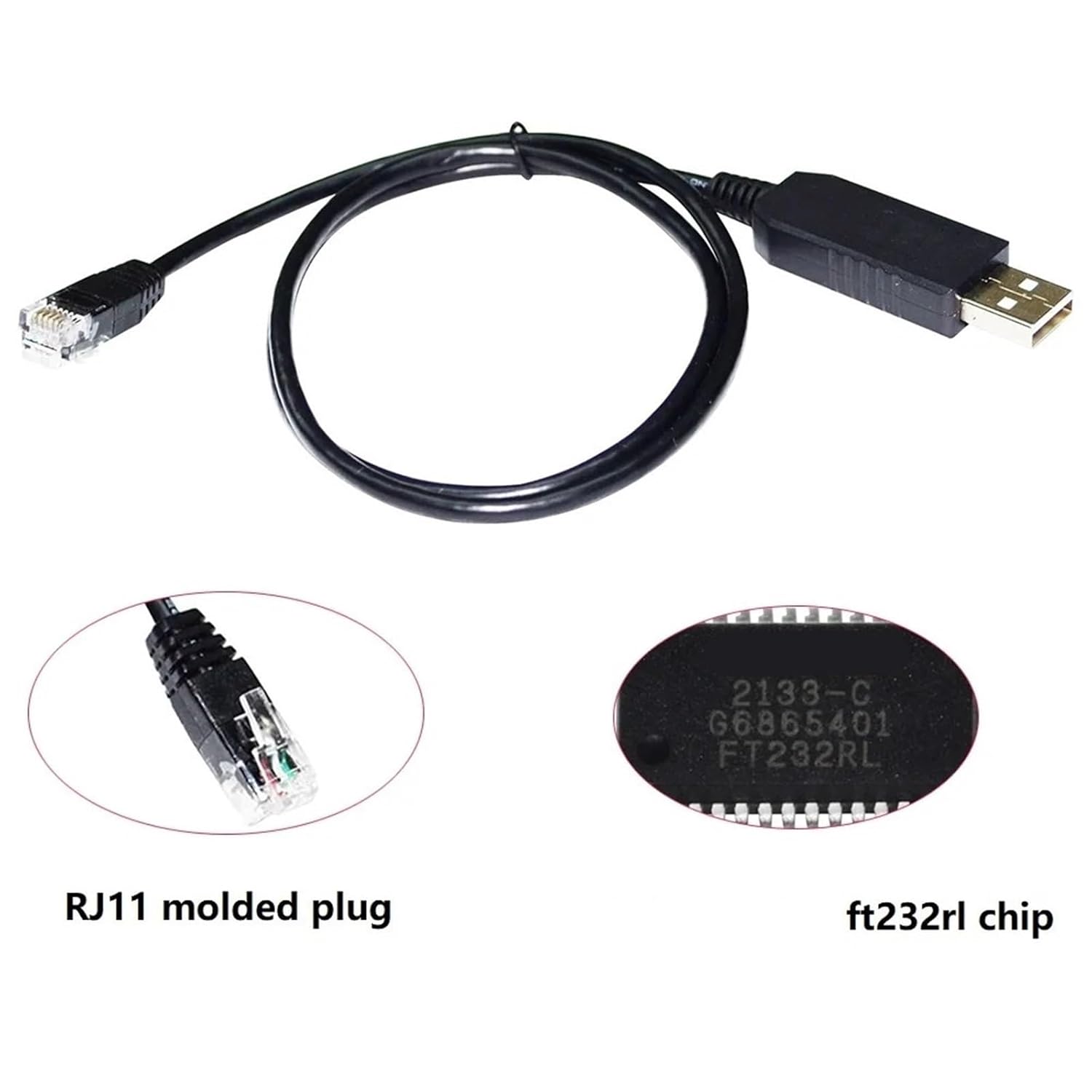 DPALGKVTZ P1 POORT Meter USB to UART TTL 5V RJ11 RJ12 6P4C MA105 AM550 E350 ME383 Cable(1.8m,Sagemcom T211)