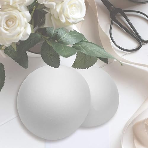 Miniatura 3 de Bolas huecas para manualidades, 2 unidades, bolas de poliestireno blanco (7.9 in) para artes, manualidades, deshierbe, hogar, decoración de fiestas