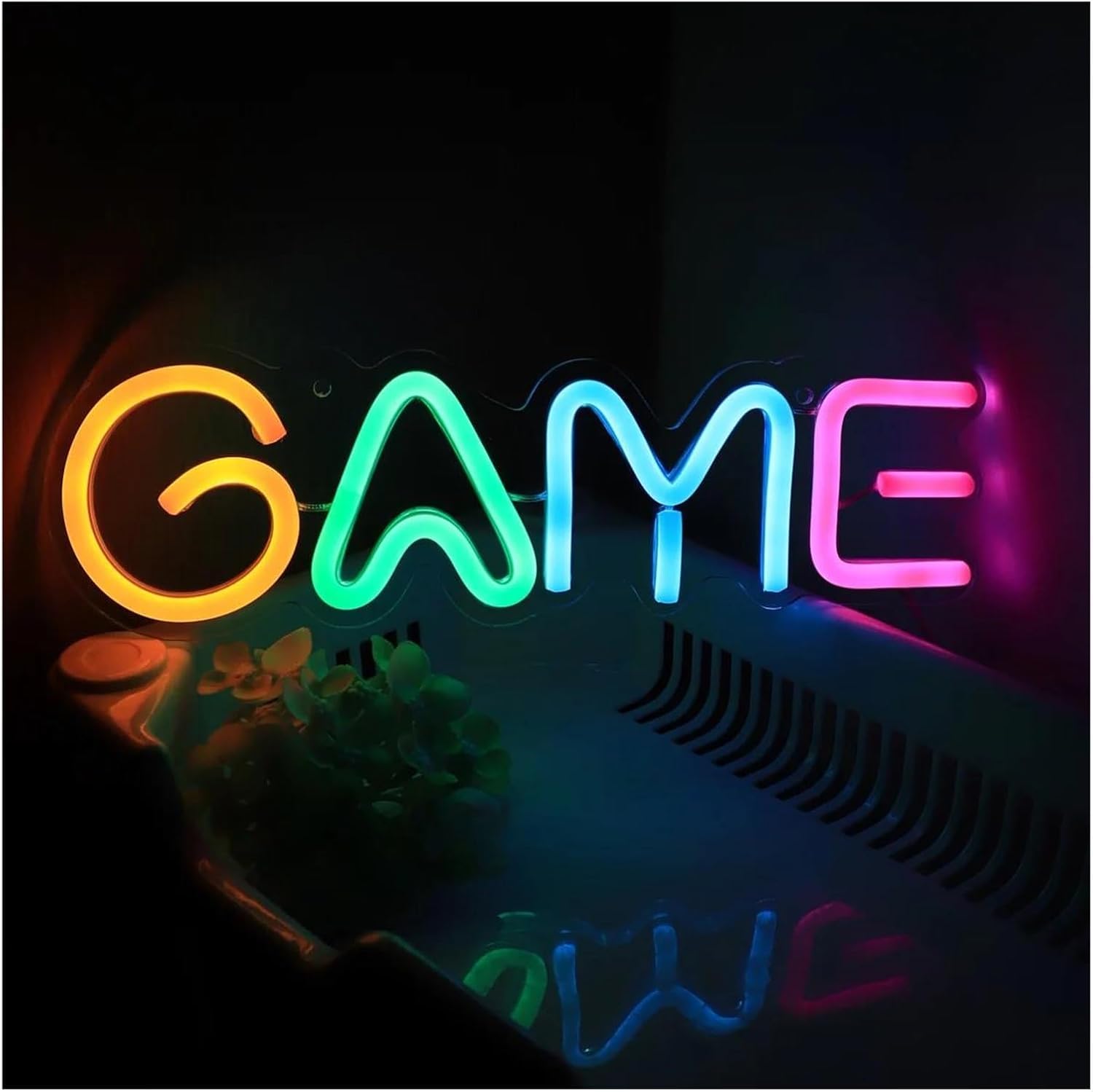 Insegna al per neon colorata a per LED GAME luminosa per per sala giochi, pub, club, 28 cm × 8,7