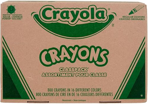 Surtido Crayola pack de clases 800 ceras de tamaño regular 16 colores diferentes 50 cada uno ideal para aulas educativo herramientas artísticas
