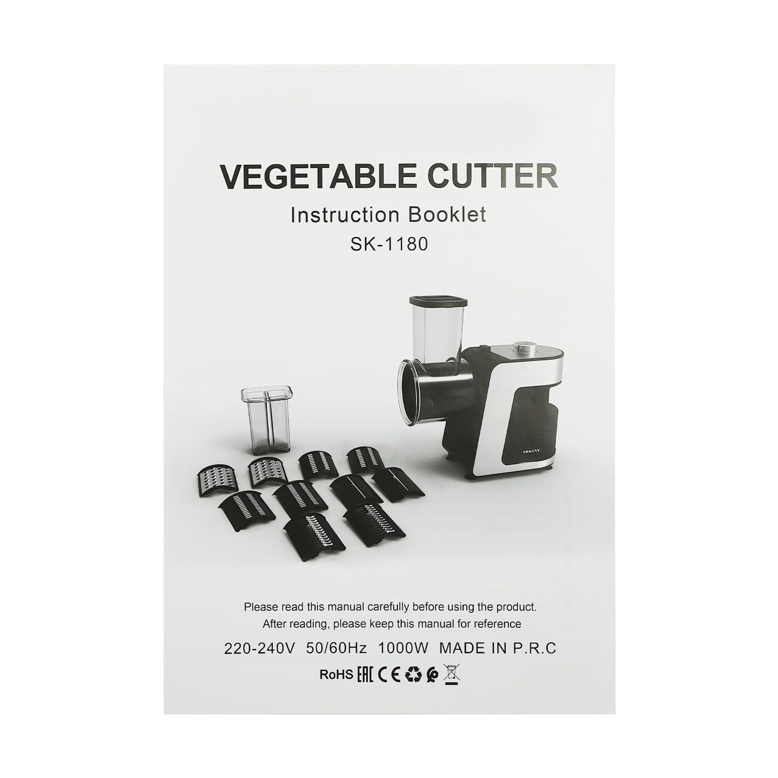 Râpe à Légumes Électrique 1000W, Coupe-légumes Professionnel avec 10 Lames, pour Râper Pommes de Terre, Radis, Concombre, Oignon dans Cuisine, Restaurant