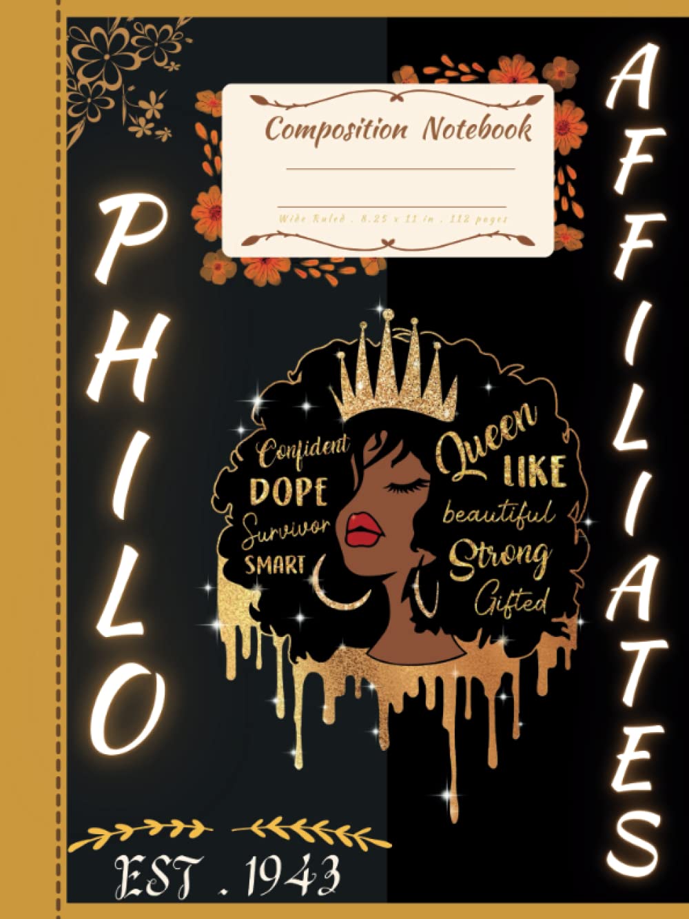 PHILO AFFILIATES Composition Notebook: EST. 1943 Philo Affiliates Notebook | Gift Idea for philo Women | 8.25" x 11" Wide Ruled 112 pages | SGRho Philo Composition Notebook