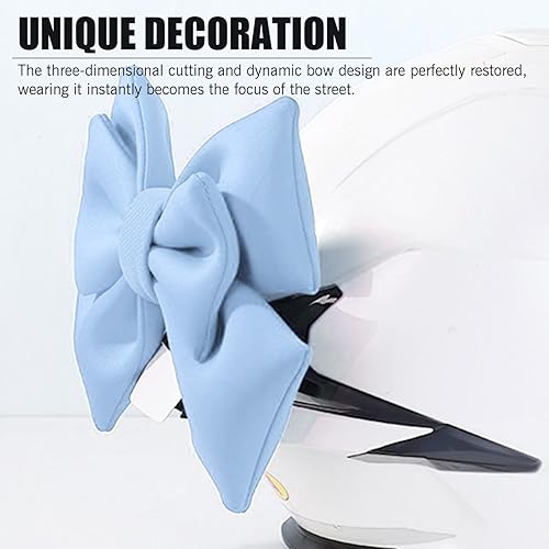 Miniatura 5 de Accesorio de casco de lazo, lazo de casco extraíble para mujer, bonita decoración de motocicleta y vehículo eléctrico (azul)