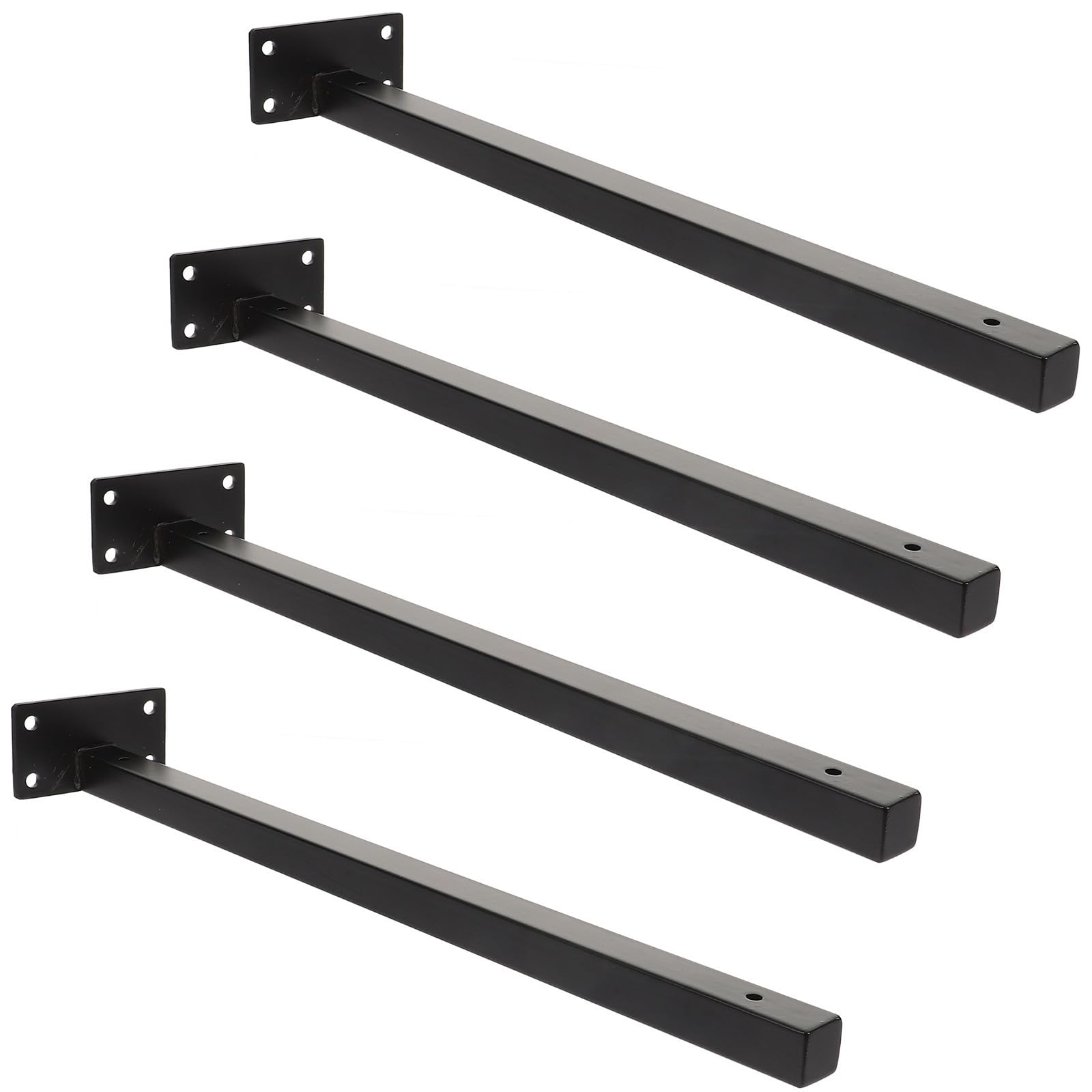 4piezas Soportes Invisibles para Estanterías de Pared Soportes Metálicos Reforzados Negros de Acero Inoxidable para Baldas Flotantes Resistente para Bricolaje y Decoración Moderna