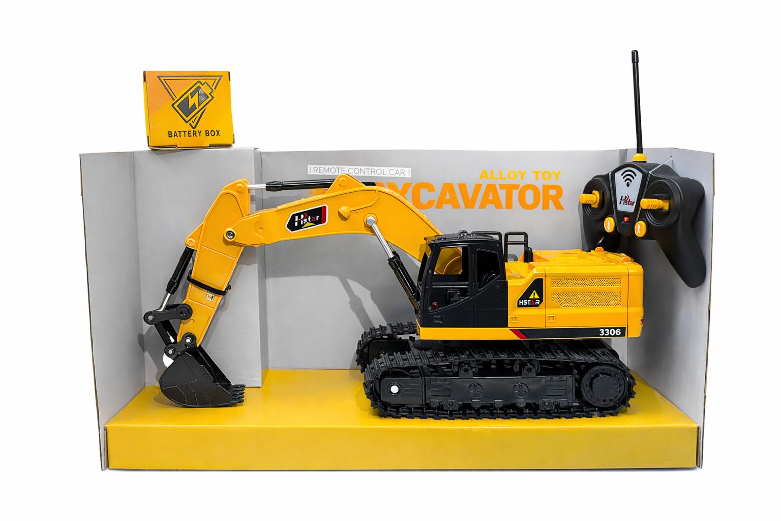 RC Excavator Toy, 6-Channel Remote Control Construction Vehicle