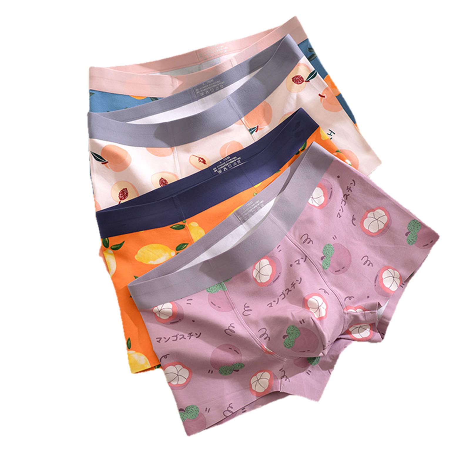 Boxer Uomo Boxer Seamless Modal Media Vita Stampa Intimo per Uomo Tratto Traspirante-4 Packs,XL