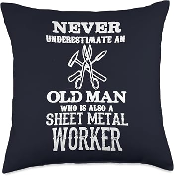 Old Man Union Sheet Metal Worker Proud Union Worker Throw Pillow