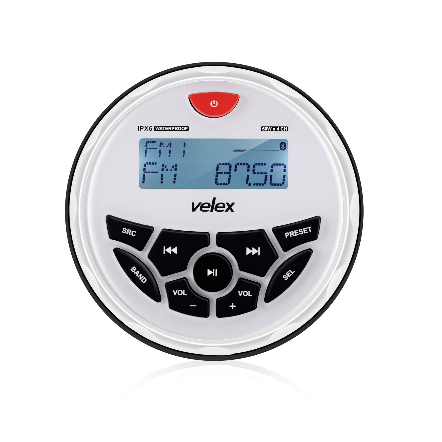 Waterproof Bluetooth Marine Stereo Receiver with MP3 Player on AM/FM Radio and USB for Streaming Music on Boats Golf Carts ATV UTV and Spa Hot Tubs