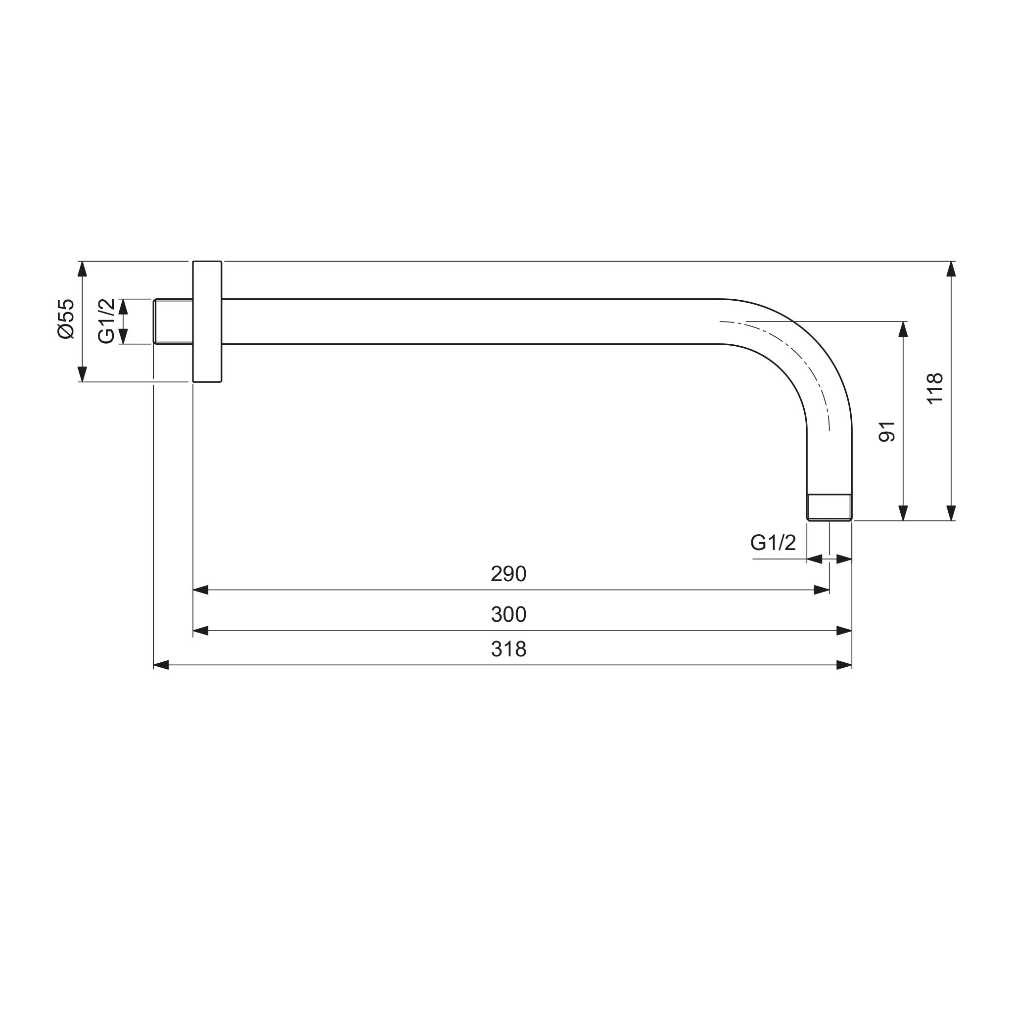Ideal Standard - Brazo A Pared 300Mm (B9444AA)