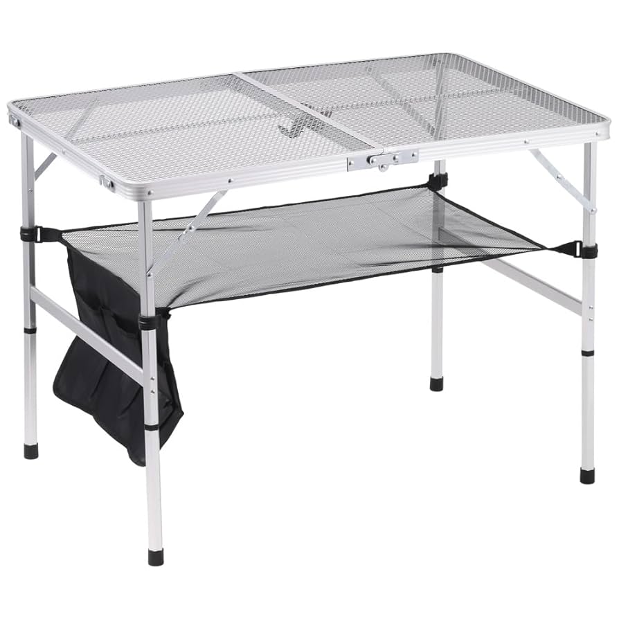 折りたたみ式メッシュキャンプテーブル Amazon.co.jp: SUGGEST アウトドアテーブル シルバー 折りたたみ