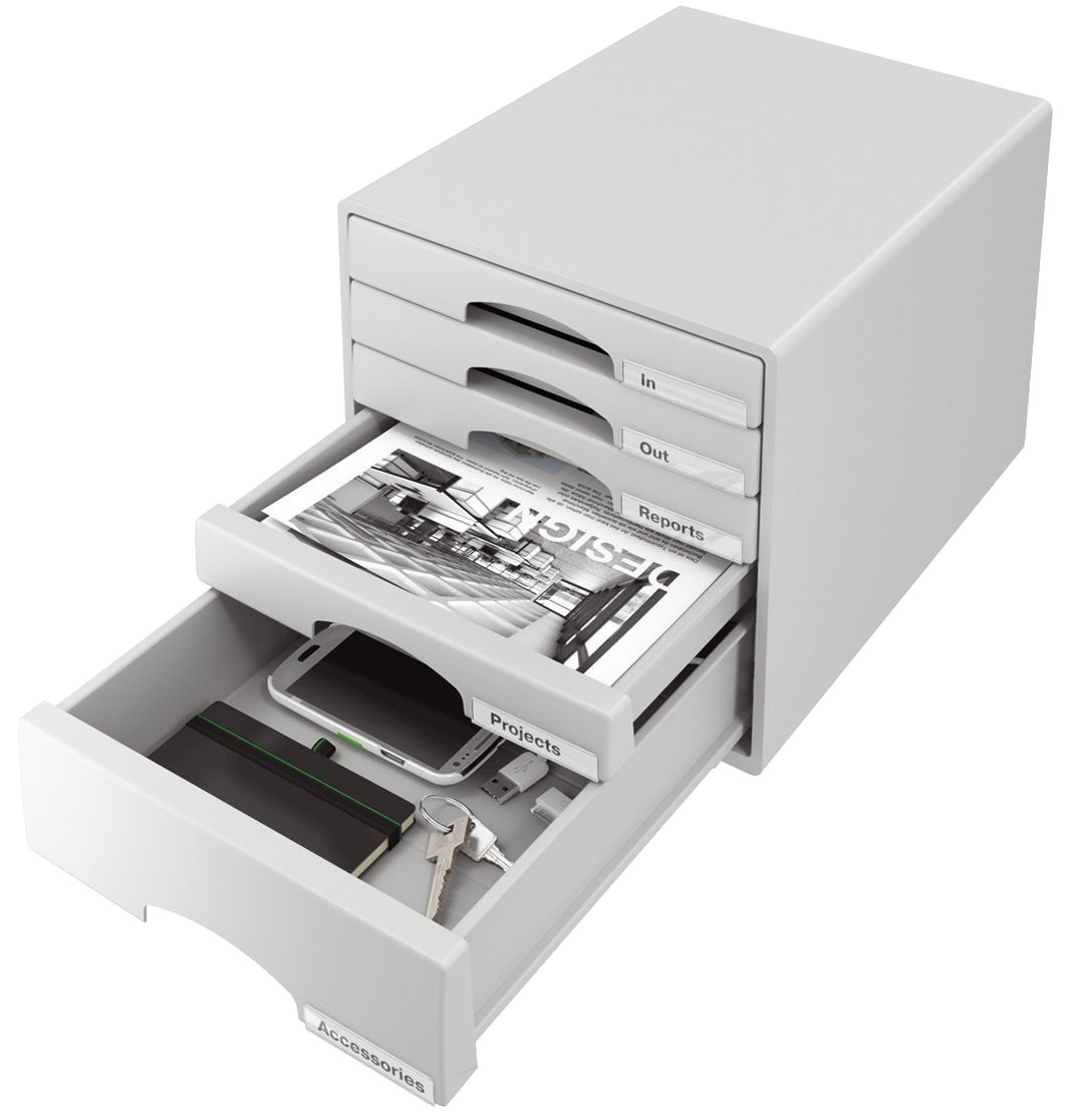 Leitz Plus 52110085 Bloc de classement 5 Tiroirs Gris