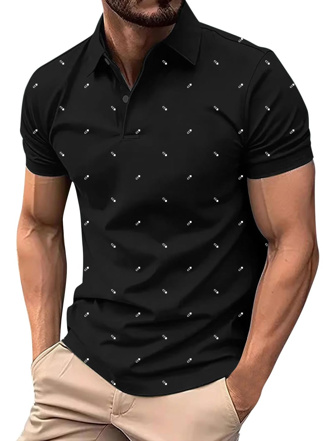 ain6 Men's Polo Tshirt-EAN1001-Black-picture-50
