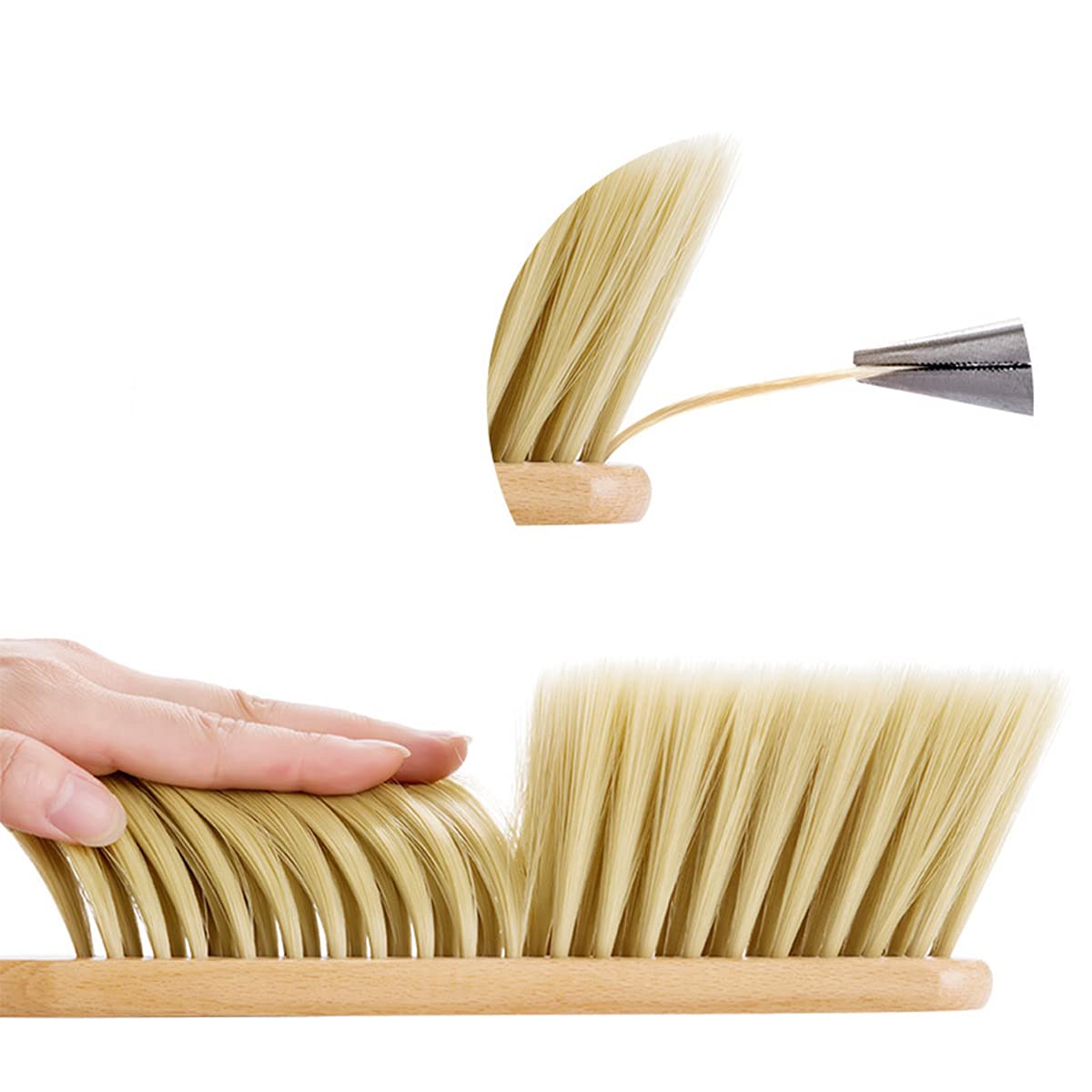 Spazzola A Mano In Legno Con Setole Morbide - Scopa Per La Polvere Multiuso (Auto, Divano, Tastiera)