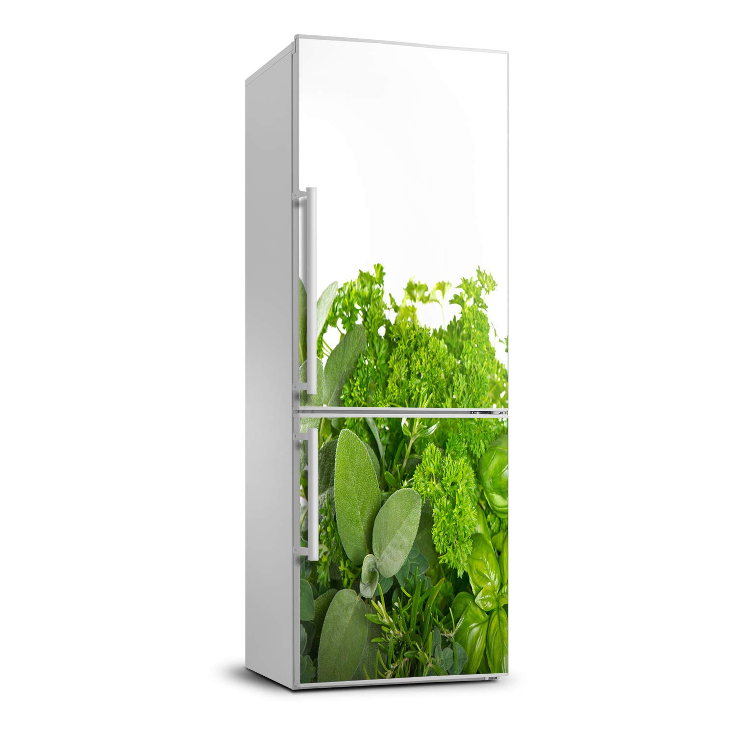 Cubierta de refrigerador de alta definición con diseño de hierbas y acabado mate satinado