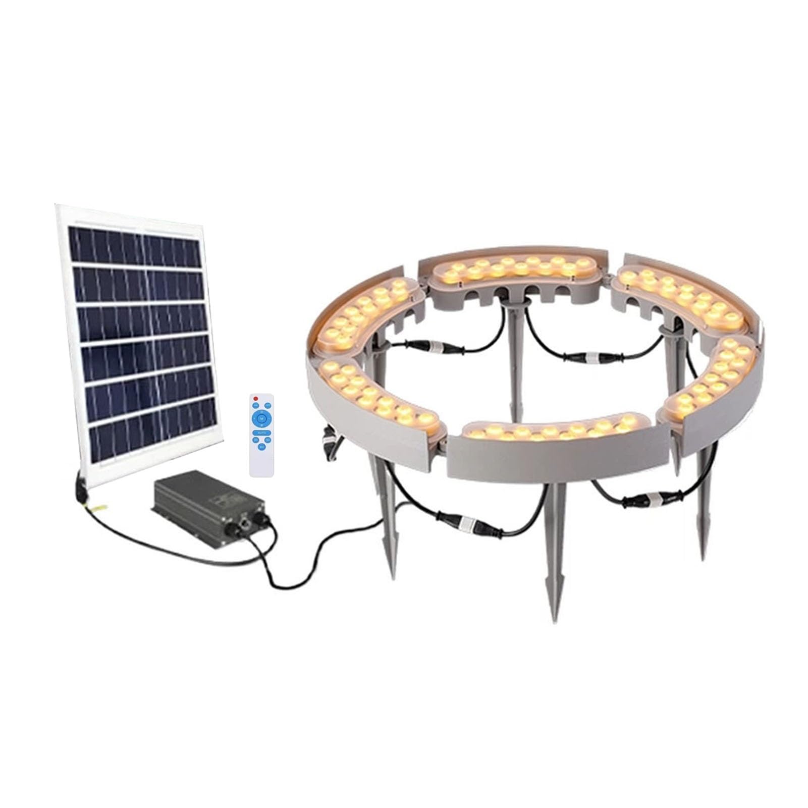 JCWGLY Outdoor Solar Ring Tree Lights with 15,000 MAh Battery, IP65 Waterproof LED Uplight Landscape Spotlights Solar Powered Flood Lights for Palm Tree, Yard, Garden