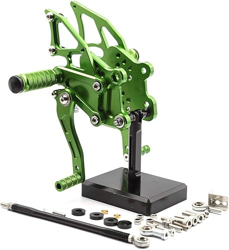 FXCNC Juego de clavijas traseras ajustables anodizadas CNC Billet para motocicleta, juego de reposapiés trasero compatible con NINJA 250 2013-2017,