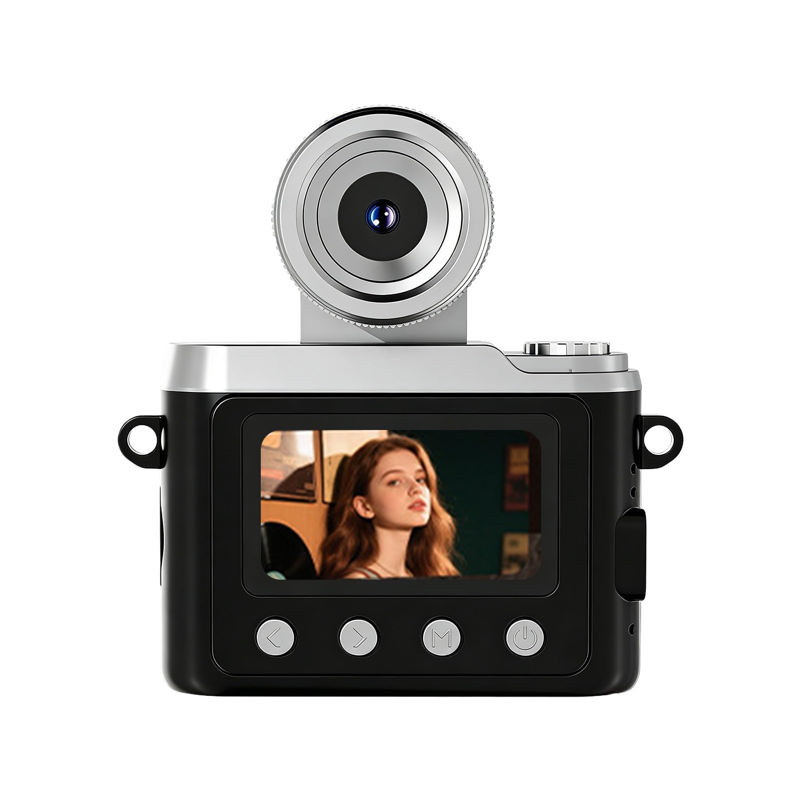 Fotocamera digitale di tipo retrò con opzioni di controllo manuale, fotocamera espandibile per principianti di fotografia creativa