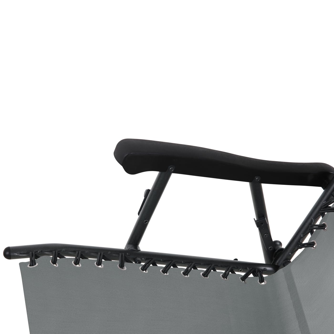 SVITA Schaukelstuhl faltbar Outdoor mit Sonnenschutz Kopfstütze Armlehne Dunkelgrau