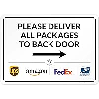 Vista 55 de Letrero de entrega del paquete, instrucciones de entrega (idioma español no garantizado), 10 x 7 pulgadas, aluminio 040 sin óxido, resistente a