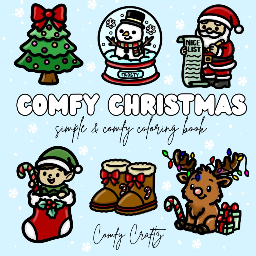 Comfy Christmas: Simple & Comfy Coloring Book