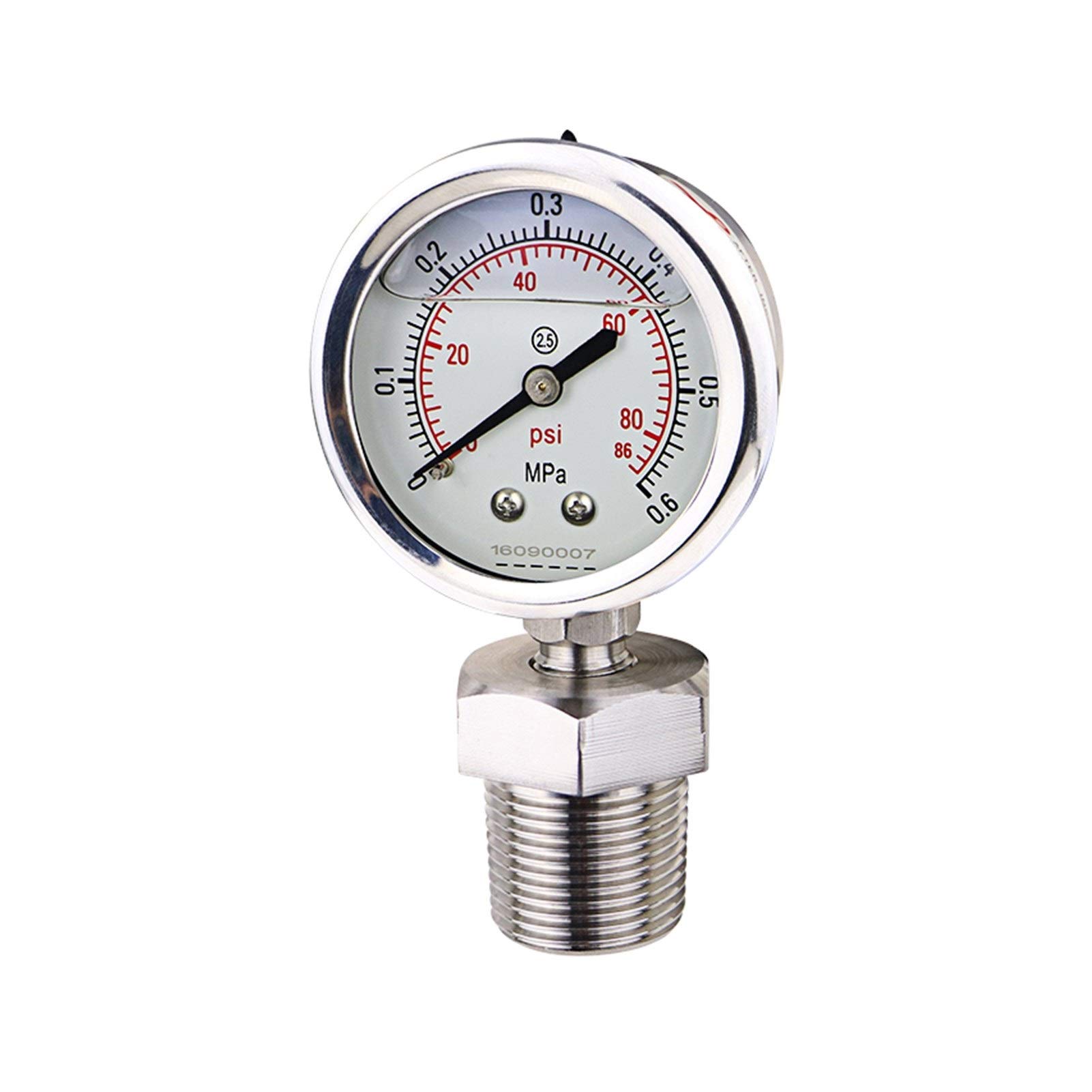Manomètre anti corrosion en acier inoxydable Ass304 pour corriger la pression