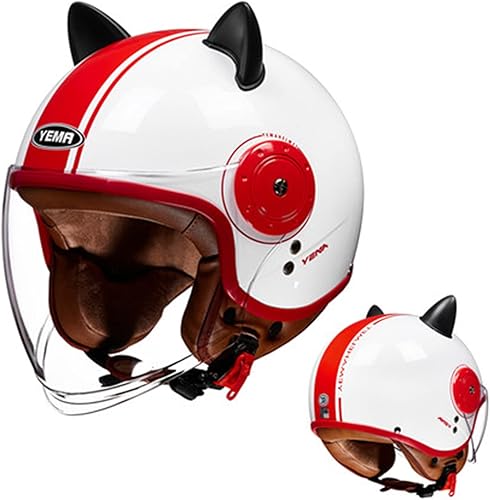 Casco retro para motocicleta 34 de cara abierta aprobado por DOTECE para adultos, motocicleta eléctrica, medio casco de calle, carreras de