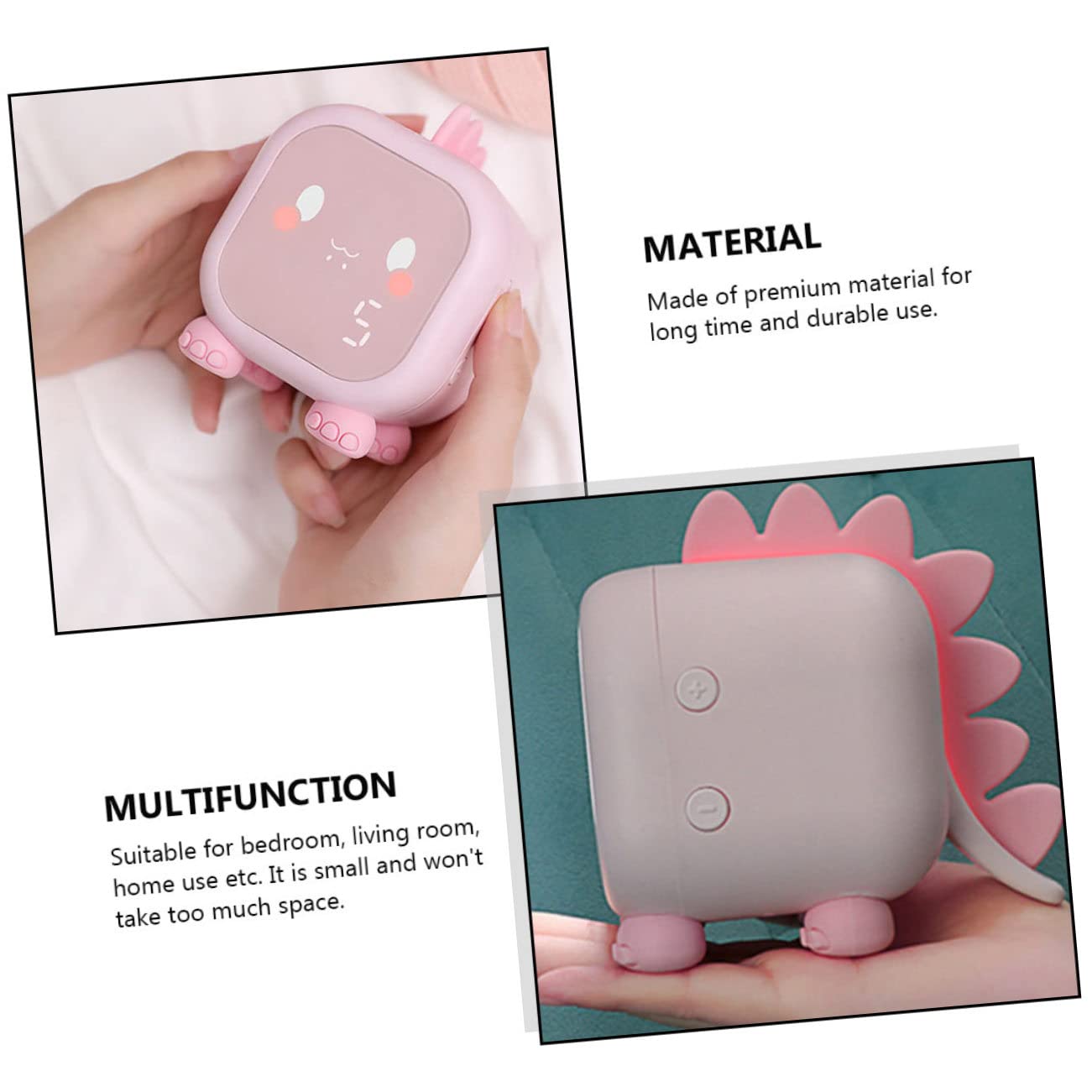IMIKEYA Reloj Despertador Infantil de Silicona Rosa USB 1 Pieza