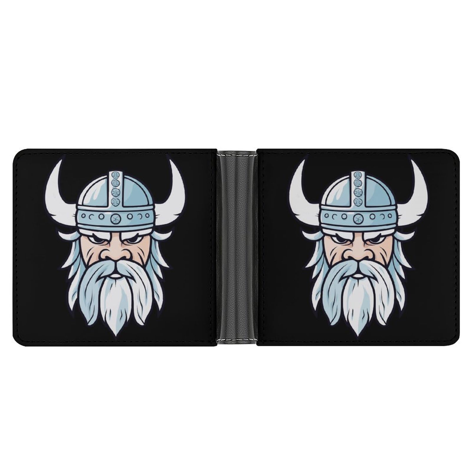 Norse Mythology God Valhalla Viking Bifold Wallet PU Leather Coin Purse Lightweight Credit Card Holder Wallet Money Clip
