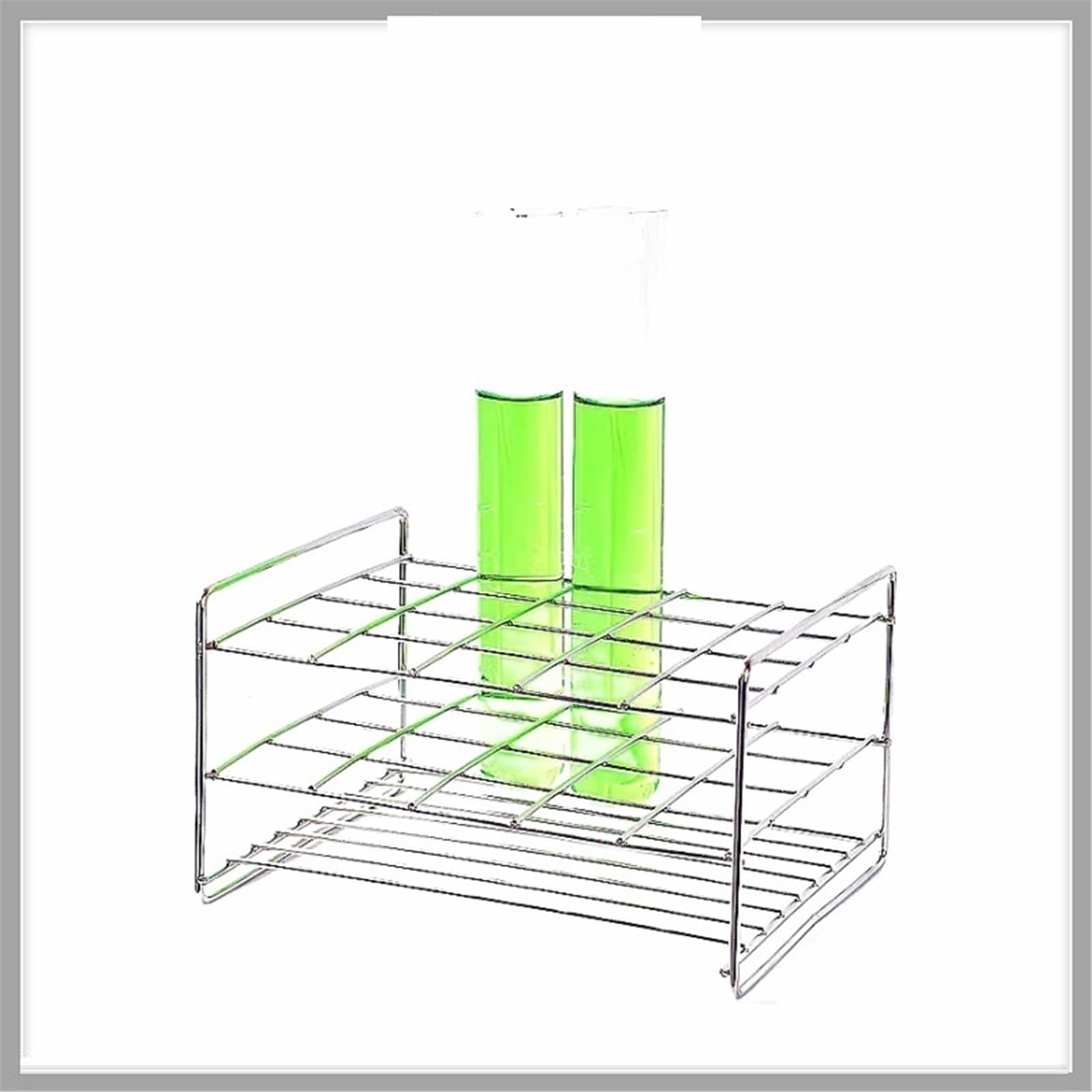 equipo de laboratorio Estante de acero inoxidable Soporte for tubos de ensayo de alambre de acero inoxidable for diámetro del orificio del tubo de ensayo. 26 mm ~ 31,5 mm 20 pocillos 1 unidad