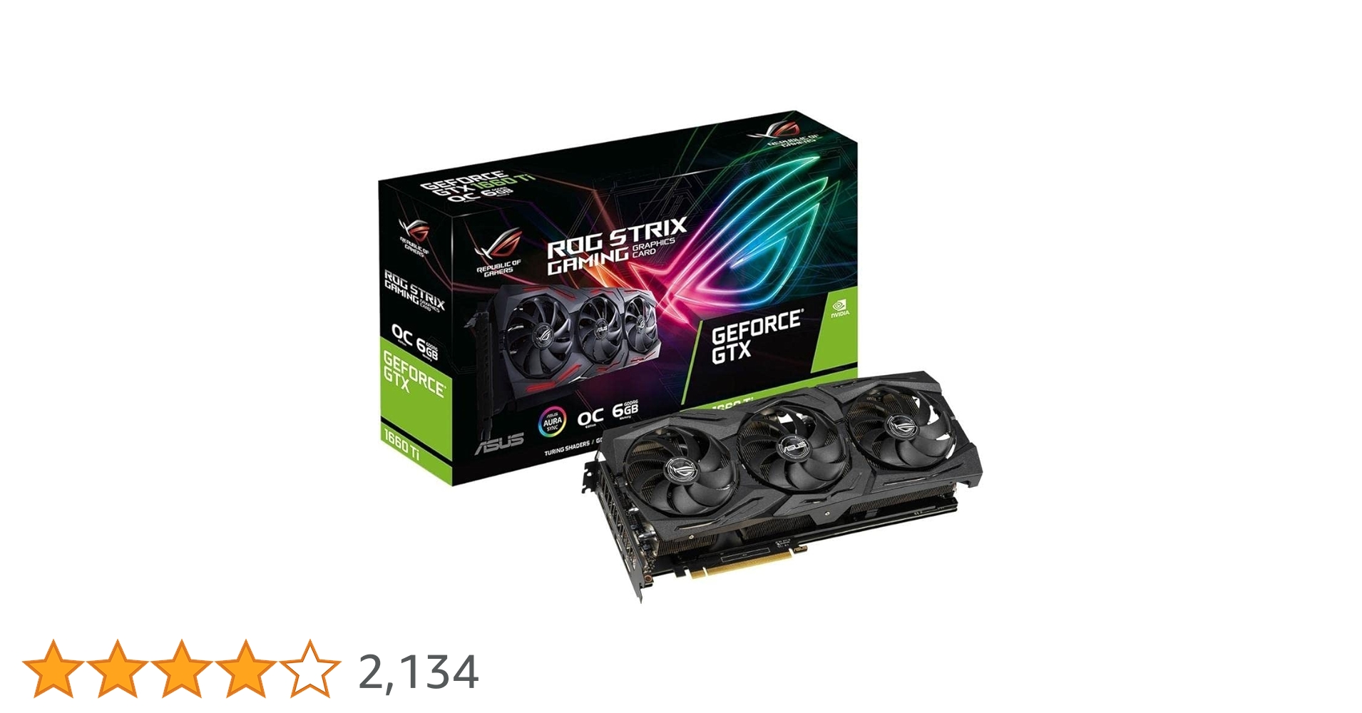 Amazon | ASUS NVIDIA GTX 1660TI 搭載 トリプルファンモデル 6GB ROG