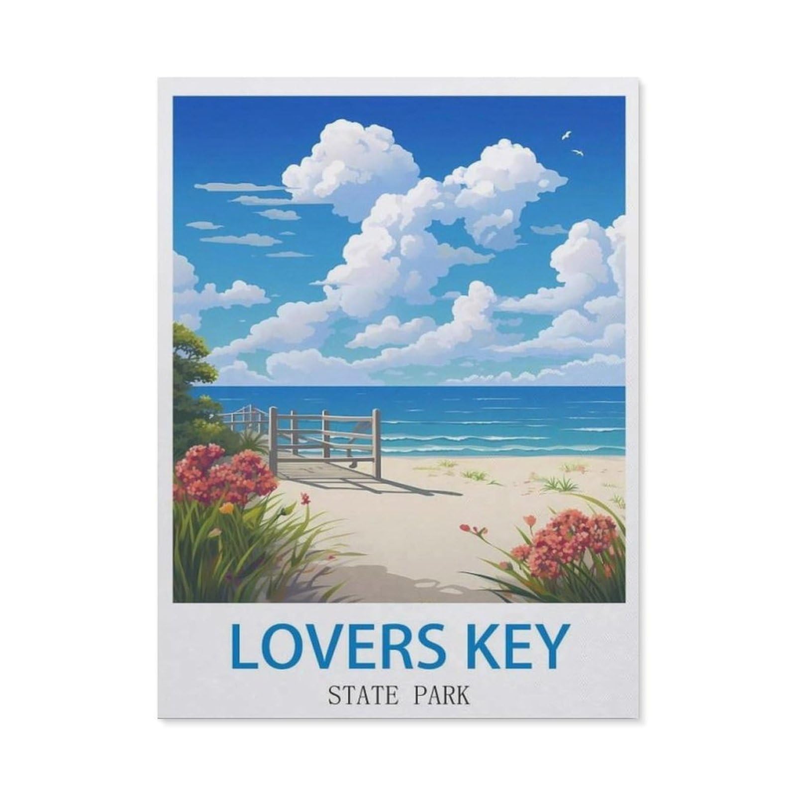 BEAYODKP DIY Diamond Painting，Lovers Key State Park（30x40cm）