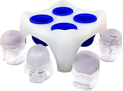 Darth Vader - Molde para cubitos de hielo, bandeja de silicona para cubitos de hielo de 4 piezas de cosybeau Star Wars, herramientas para hacer