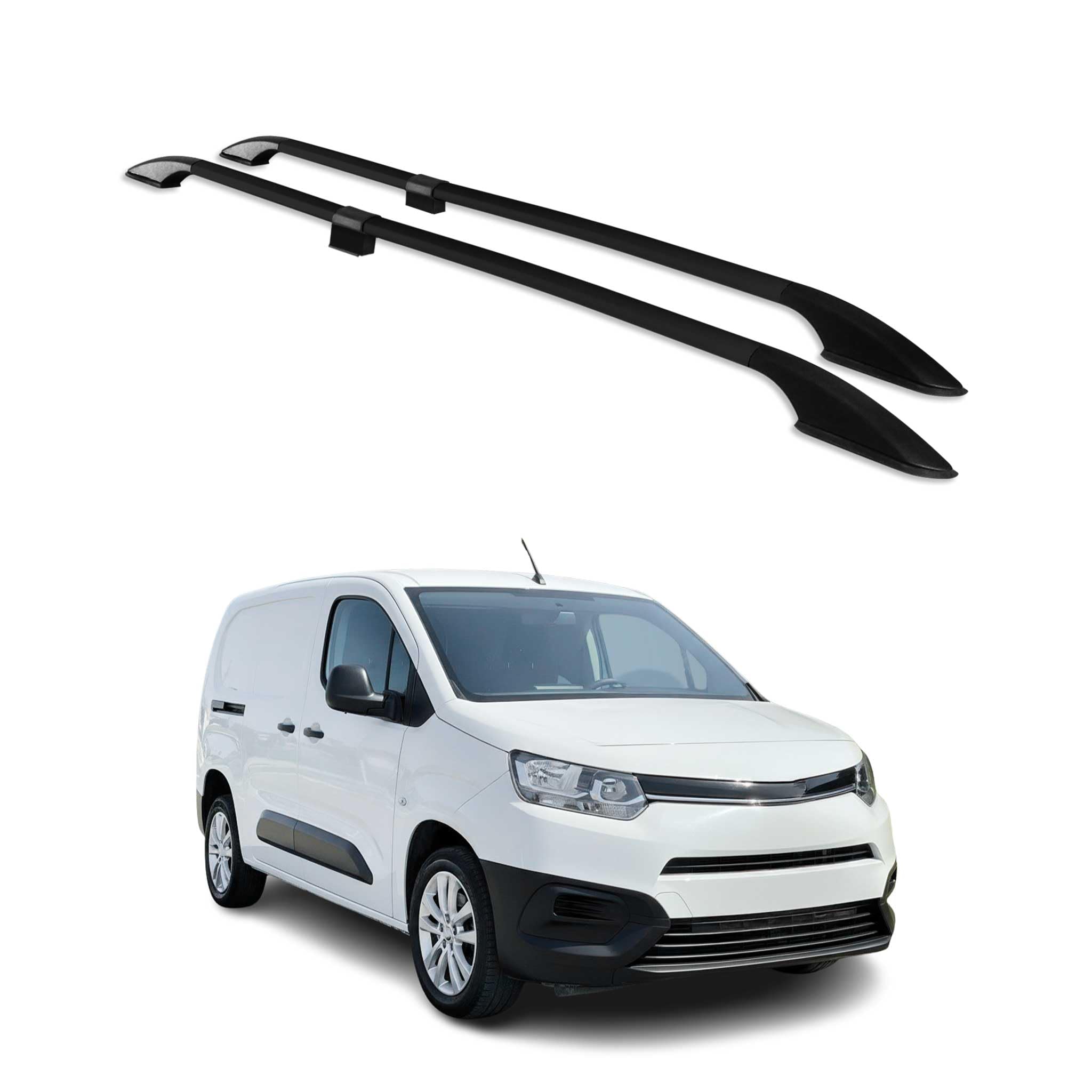 Barras de techo longitudinales para Toyota Proace City Verso 2019-25 L2 Alu Negro