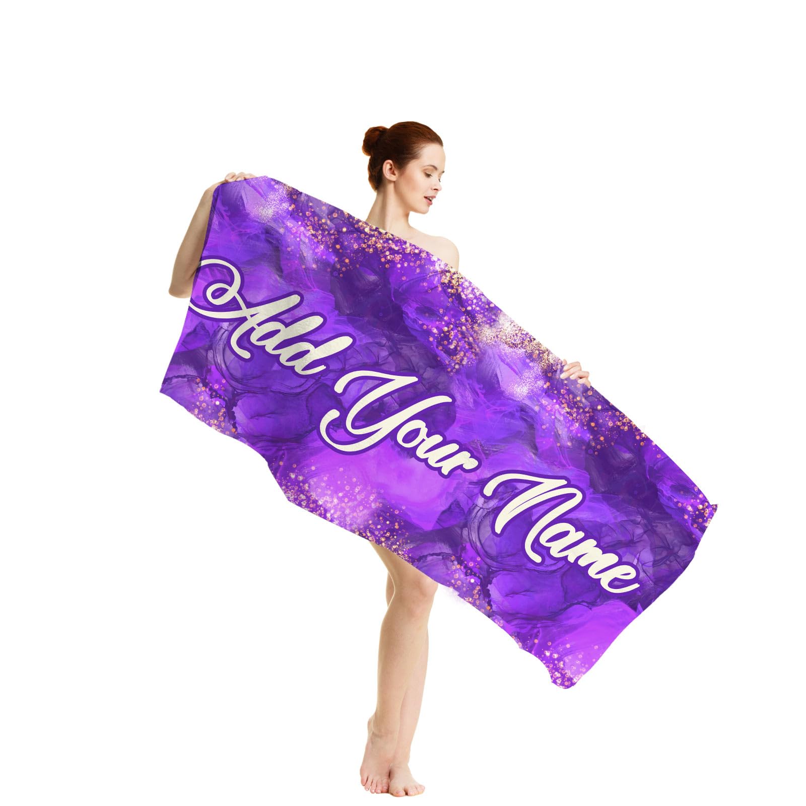 Magimagine Personalized Beach Towels for Adults - Custom Beach Towels with Names - Absorbent and Quick Dry - Beach Essentials Large Sand Free Towel -