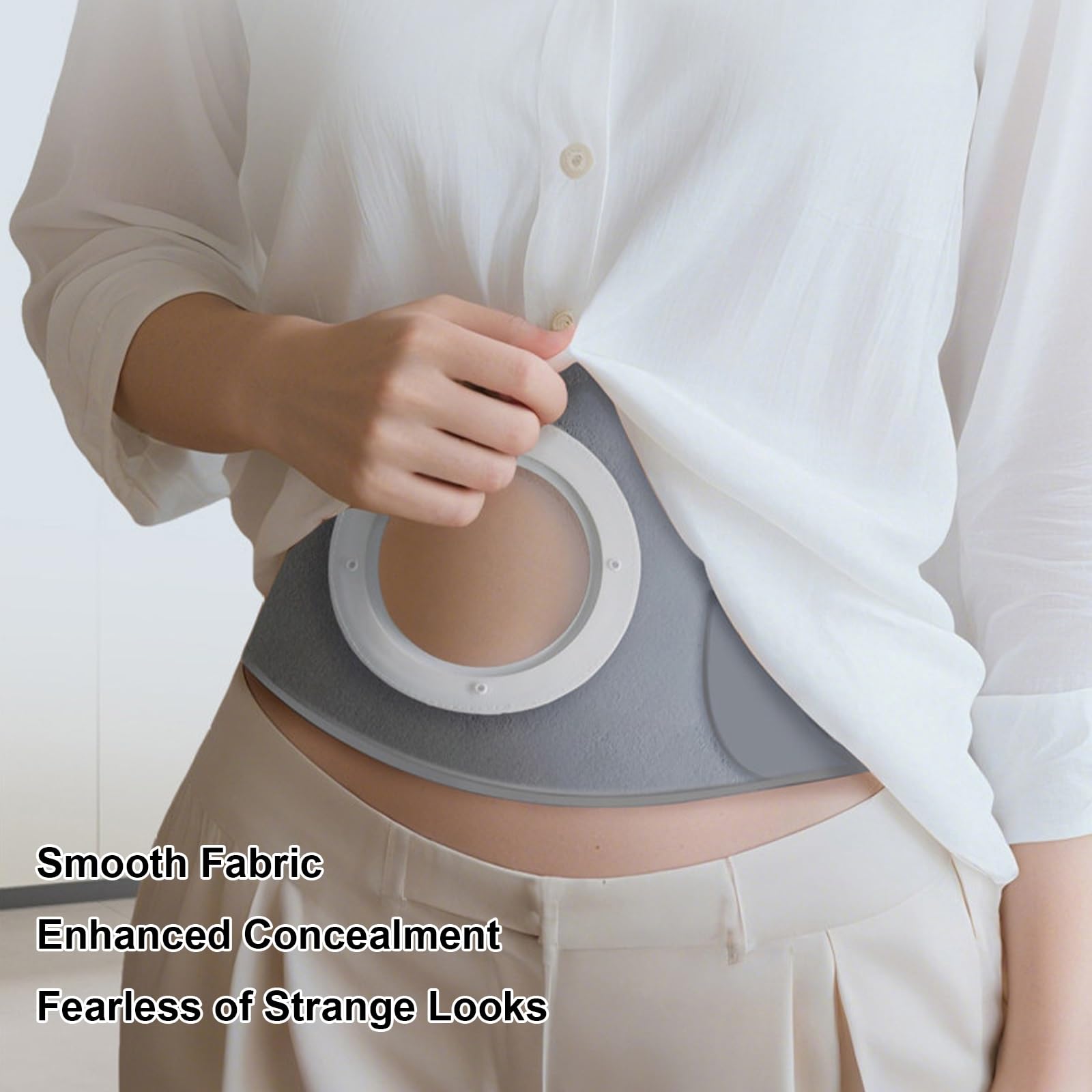 Cinturón de Ostomía para Hombres y Mujeres, Faja para Colostomía con 3 Orificios Ajustables, Protección para Bolsa de Ostomía, Prevenir la Hernia Paraestomal