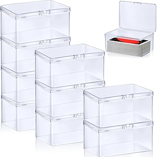Qunclay 10 Pcs Playing Card Case Clear Playing Card Box Playing Deck Card Storage Box Card Deck Holder Trading Card Organizer Compatible with MTG/ TCG Baseball Sports Cards, 4.33 x 2.95 x 2.17 Inch