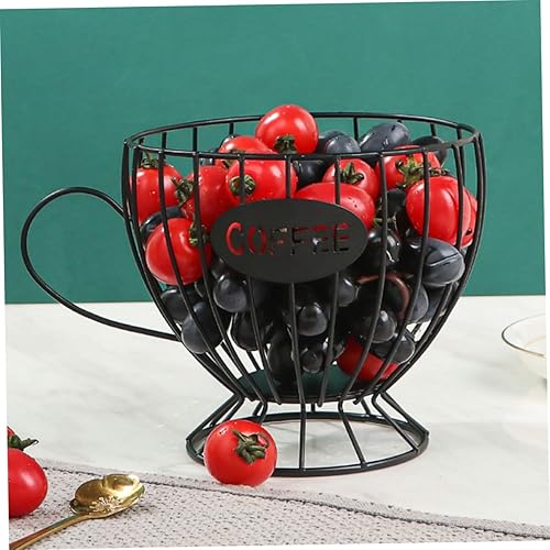 Miniatura 9 de DECHOUS Estante de almacenamiento para taza de café, estantes de almacenamiento, estante de exhibición, barra de café, organizador de café, cesta de