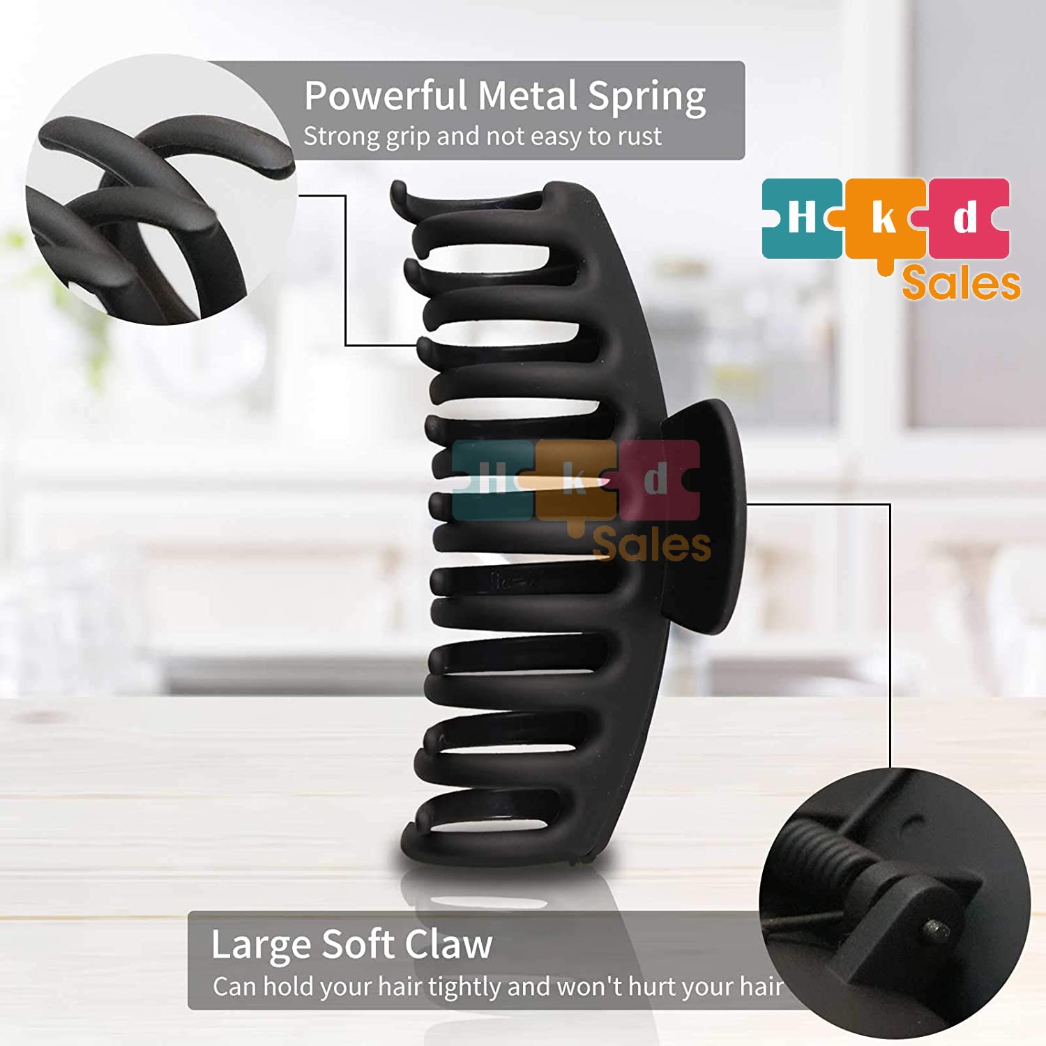 HKD Sales Hair Accessories for Women Stylish Acrylic Clips for Women Hair Daily Use Claw Clips for Women, Large Claw Clips for Women (Pack of 4) 2
